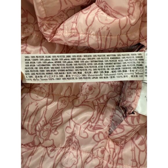 Disney Womens XL Winnie the Pooh Puffer Jacket Reversible Purple Pink  (113) - Picture 10 of 13